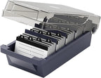 MaxGear Business Card Holder Desk, Large Plastic Business Card Organizer Box by MaxGear