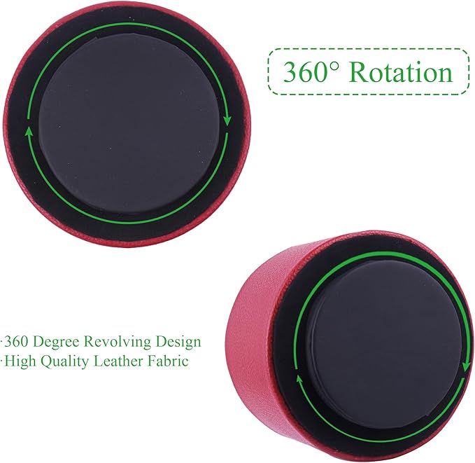 Hennaja Round Leather Art Supply Organizer, Remote Control Holder, 360 Degree - Image 4