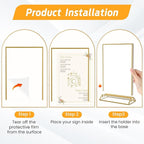 Smarpau Gold Acrylic Sign Holder 5x7, Double-Sided Display Stand - Image 5