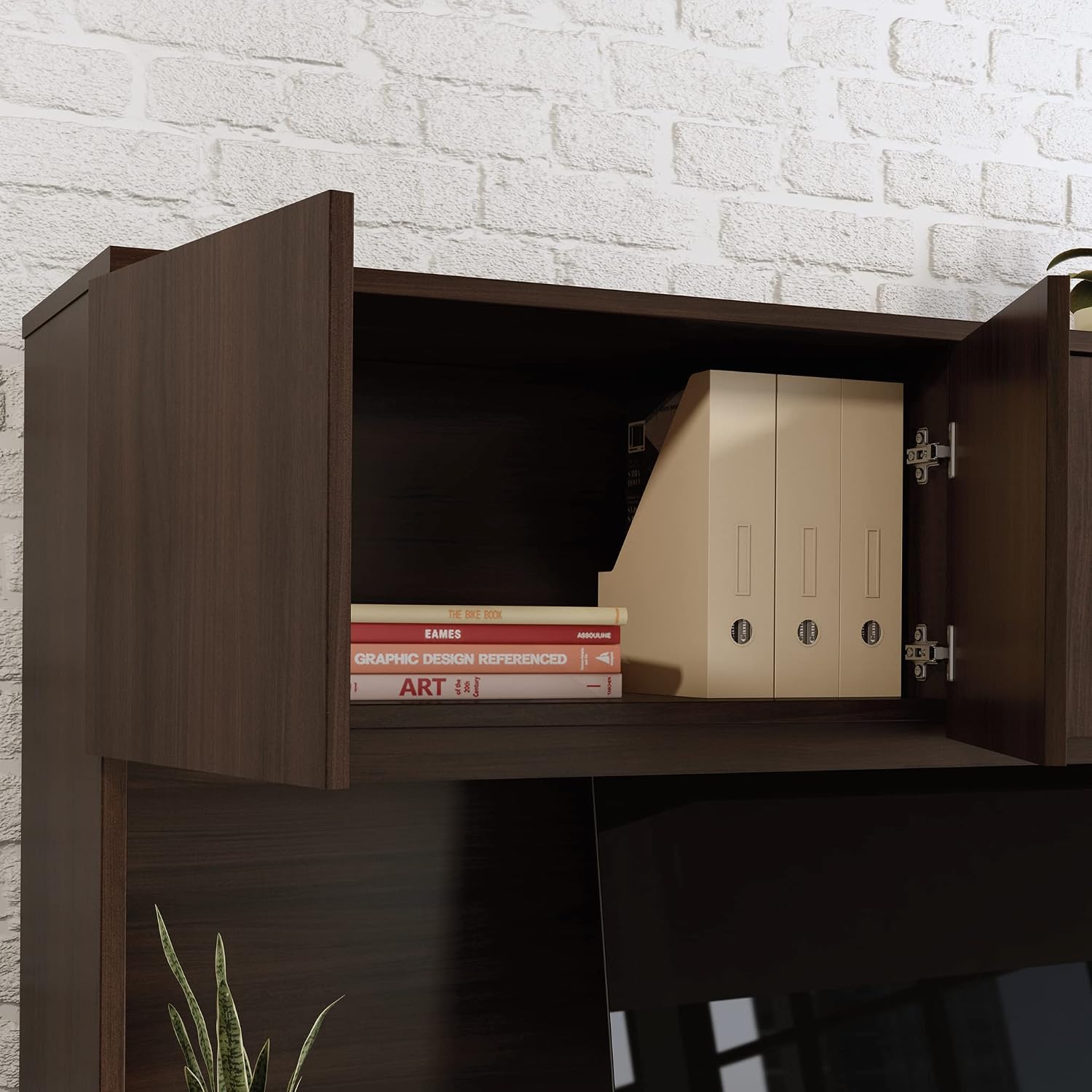 Sauder OfficeWorks Affirm 60" X 36" Hutch, Noble Elm Finish
