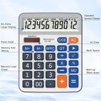 Desktop Calculator Extra Large 5-Inch Clear LCD Display 12-Digit Big Number - Image 6