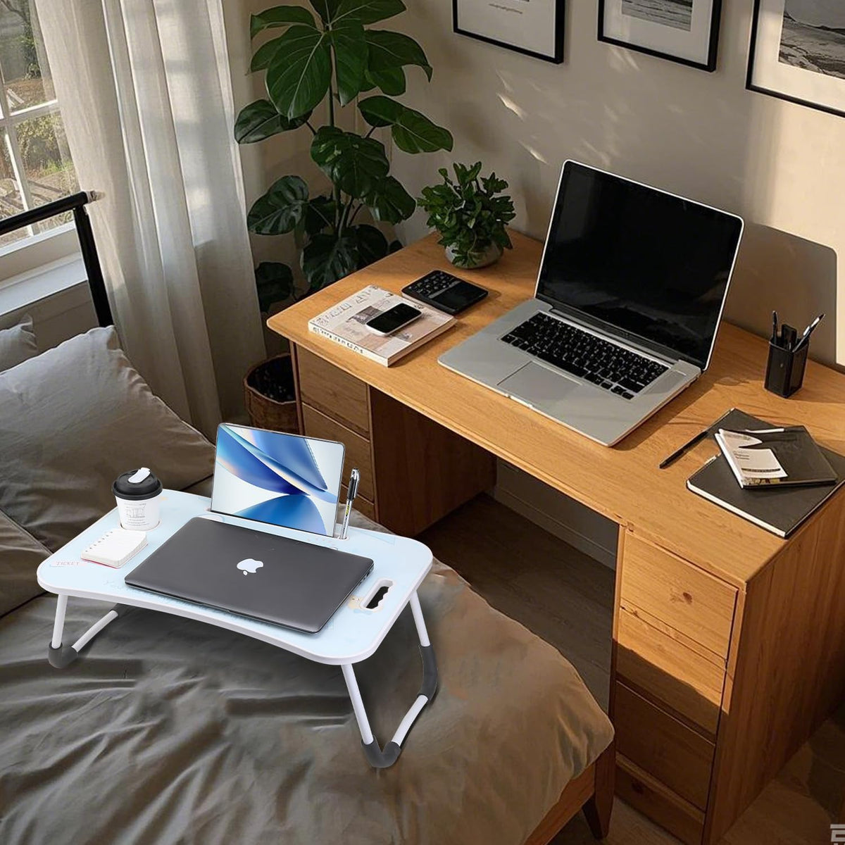 Laptop Desk Foldable Kawaii Bed Desk Table Cute Folding Breakfast Tray Portab...