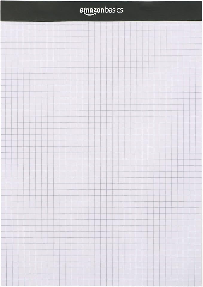Amazon Basics Quad-Ruled Graph Paper Pad, 8.5 Inch x 11.75 Inch, 100 Sheets/Pad by AmazonBasics