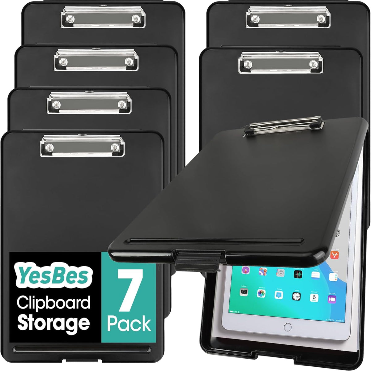 7 Pack Clipboard with Storage, High Capacity Storage Clipboard 8.5 x 11 with