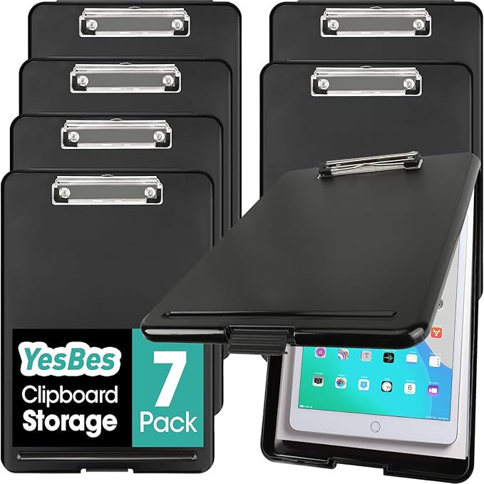 7 Pack Clipboard with Storage, High Capacity Storage Clipboard 8.5 x 11 with by YesBes