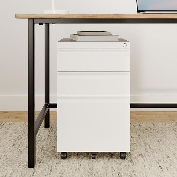 Fesbos 3 Drawer Vertical File Cabinet, Mobile Filling Cabinet - Image 2
