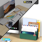 OUTIOE Mail Organizer Countertop, Small Desk File Organizer, Metal File Holder - Image 2