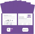 Two Pocket Folders, PANDRI 50 Pack 2 Pocket Folders, Letter Size Paper File by PANDRI