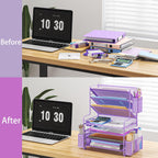 simple trending 7 tier desk file organizer, letter showing dimensions