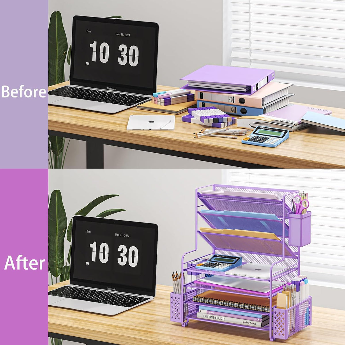 simple trending 7 tier desk file organizer, letter showing dimensions