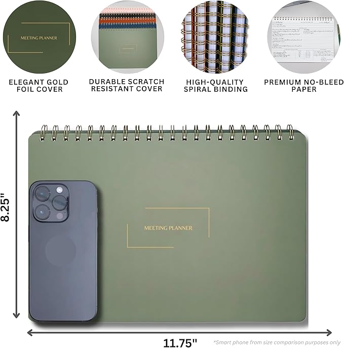 Merely Home | Meeting Notebook for Work | 8.25" x 11.75" | Project Planner | - Image 2