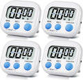 4 Pack White Digital Kitchen Timer Magnetic Digital Timer by Unknown