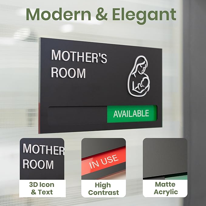 Bathroom Door Signs, Available In Use Sliding Sign, Do Not Disturb, Vacant - Image 5