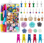Push Pins，LYroo 200 Pcs Flower Thumb Tacks Wood Pin Board Map Tacks Marking by LYroo