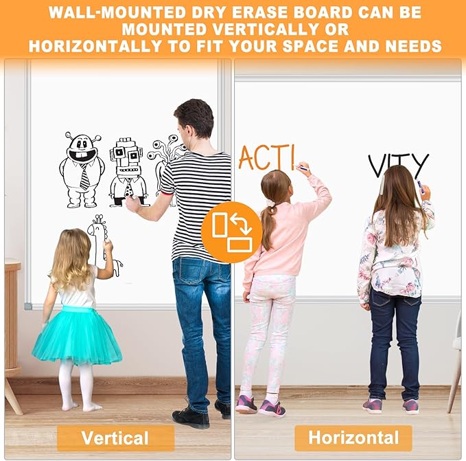 H-Qprobd Dry Erase Board for Wall 60"x40" Aluminum Presentation Magnetic - Image 2