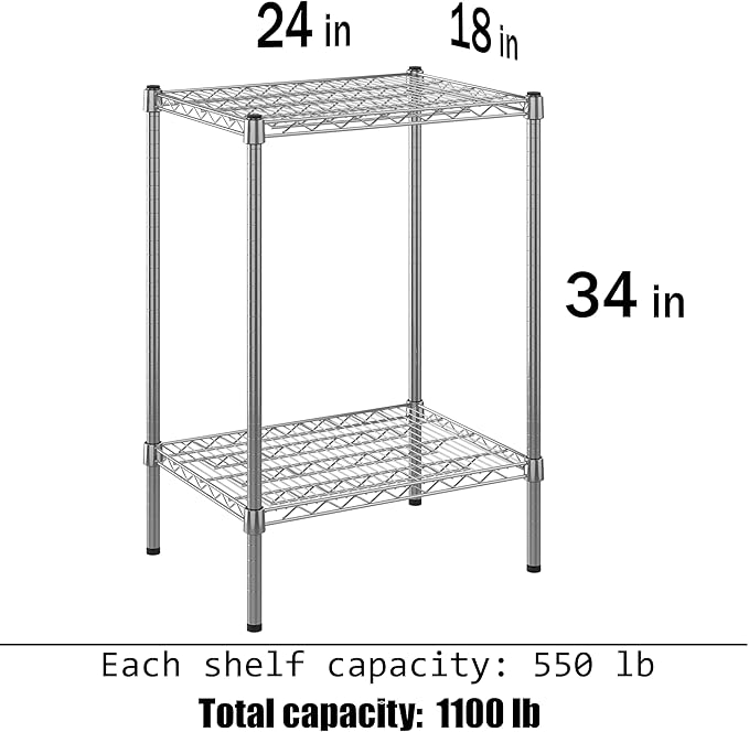 Regal Altair 18" Deep x 24" Wide x 34" Height Wire Shelving Kit | 2-Tier | NSF - Image 3