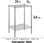 Regal Altair 18" Deep x 24" Wide x 34" Height Wire Shelving Kit | 2-Tier | NSF - Image 3