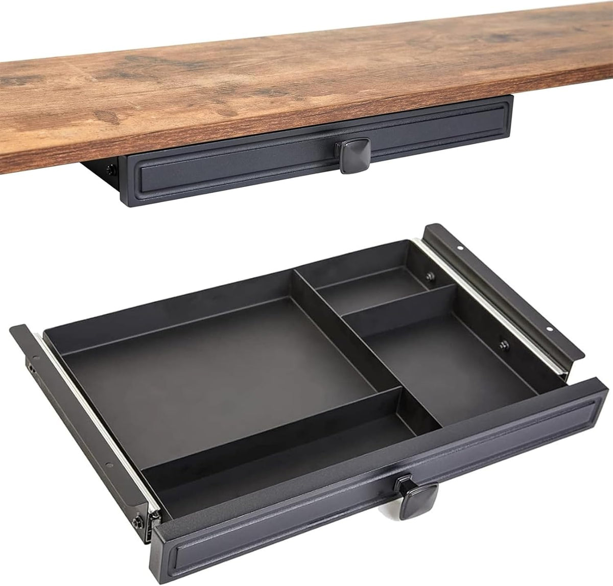 GOME Under Desk Slide out Pencil Drawer with Space Divider Design for Storing...