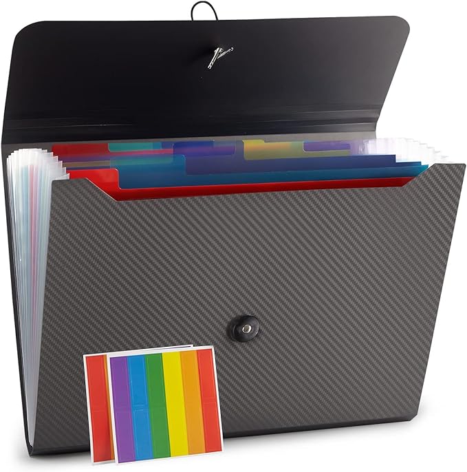 Expanding File Folder File Organizer 13 Pockets File Organizer Accordion Filing - Image 2