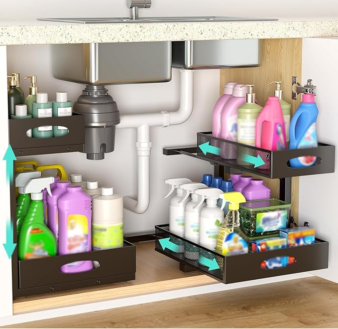 Beleeb Under Sink Organizer, Extra-Wide Upgrade, Height Adjustable Organization by Beleeb