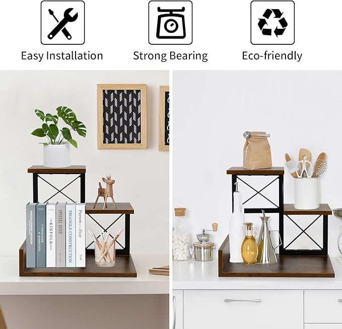 Jolitac Wood Desktop Shelf, Desktop Organizer Office Storage Rack Adjustable - Image 7