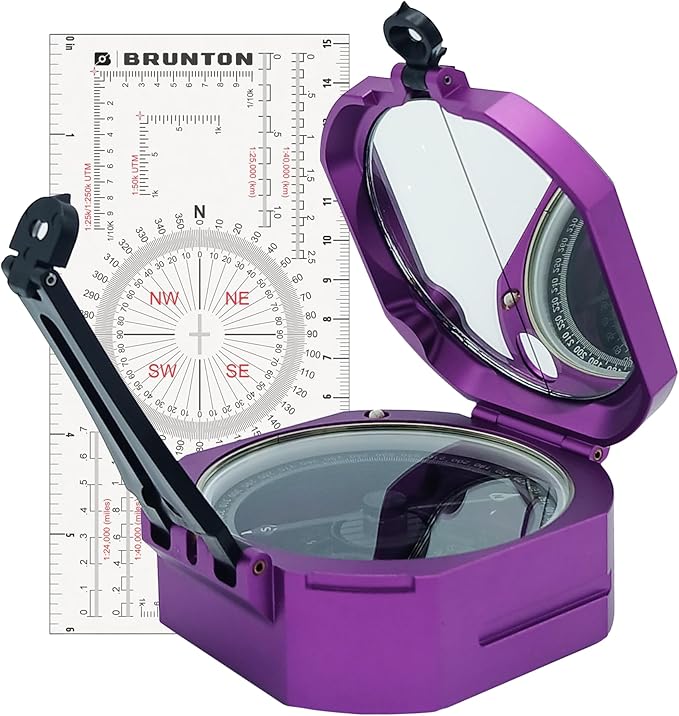Brunton Standard Transit Azimuth Purple + Map Multi-Tool Card, Professional by BruntonInternationalLLC