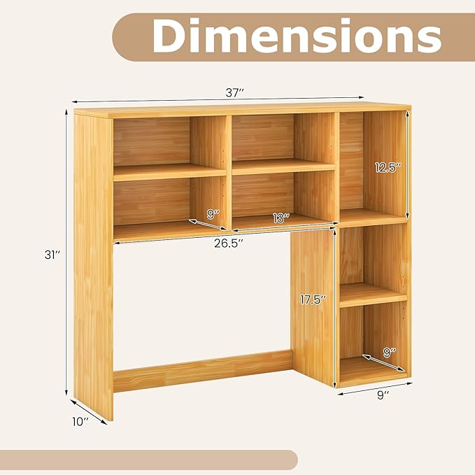 Tangkula Desktop Bookshelf, 3-Tier Desk Display Rack Organizer - Image 3