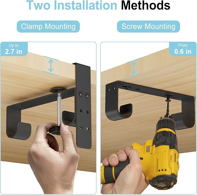 ERGO COLLECT Under Desk Cable Management Tray, No-Drill Upgraded Thickened Felt - Image 4