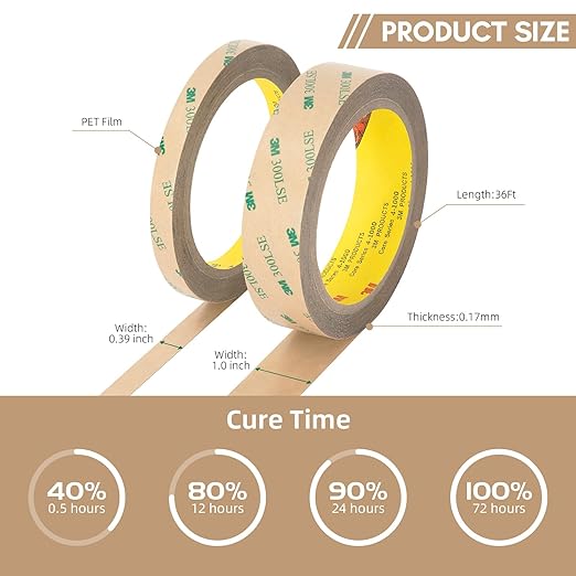 3M Double Sided Tape 300LSE 0.39" x 36Ft Clear Heavy Duty Adhesive Tape - Image 9