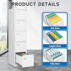 BYNSOE 5 Drawer File Cabinet - Image 5