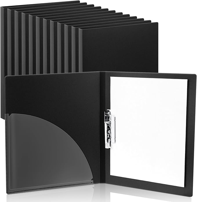 Teling 12 Pack Punchless Clamp Binder Folder 8.5 x 11 Inch Ringless Binder Holds by Teling