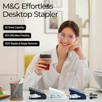 M&G Effortless Stapler 50 Sheet Capacity One-Touch Stapling, Heavy Duty Desktop - Image 8