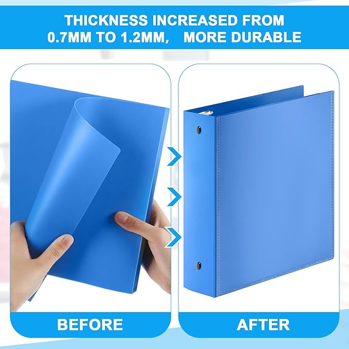 Henoyso 12 Pcs 3 Ring 1 Inch Binders Fits 8.5 x 11 Inch Letter Size Paper - Image 3