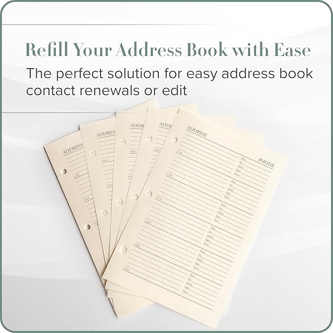 Gallery Leather Address Book Refill Replacement Pages - Image 2