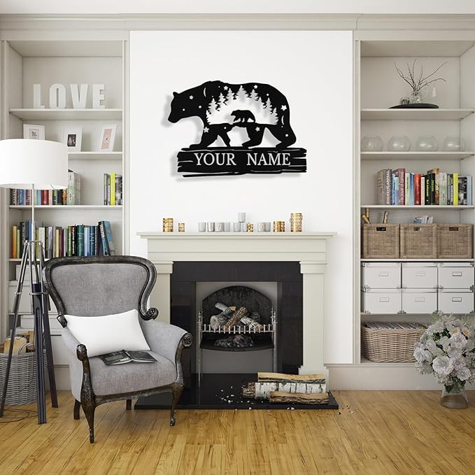 Custom Bear Metal Sign, Custom Bear Metal Wall Art Decor, Personalized Last - Image 9