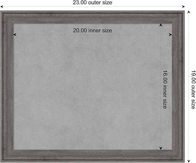 Amanti Art Grey Framed Magnetic Board 19x23 Small Vision Board - Image 3