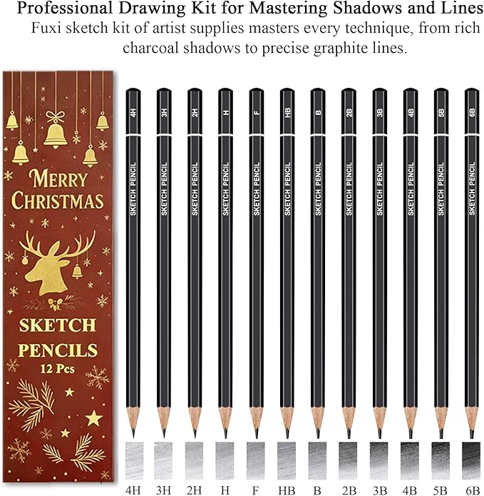 Fuxi Art Supplies for Teens 14-16 Girls, Professional Sketch Book and Pencils - Image 3