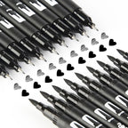hhhouu 17Pack Dual Tip Black & White Brush Pens- Fineliner & Highlighting Set - Image 3