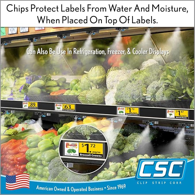 Price/Data Channel Label Holder Chips, 250 Pack, 7.5 Mil Thick, Gondola Shelf - Image 8