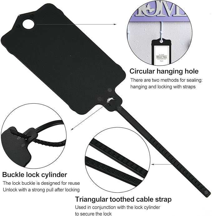 100pcs Blank Plastic Tags for Labeling Reusable Hanging Tags Ties Key Tag - Image 4