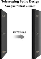 INFUN 1 Inch Telescoping 3 Ring Binder- 4 PCS-Black, Portable Plastic Binder - Image 2