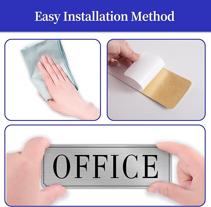 The Office Door Sign for Home and Business，Self-Adhesive Waterproof and - Image 4