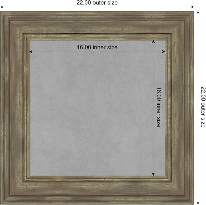 Amanti Art Grey Framed Magnetic Board 22x22 Small Vision Board - Image 3