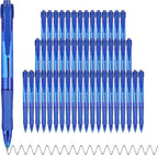 deegtran Pens Bulk, 50 Pack No Bleed Blue Ink Click Pens by DEEGTRANPENS