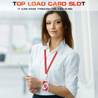 Gersoniel 50 Pieces Vertical 2 Card Heavy Duty Badge Holder Hard Plastic Clear - Image 6