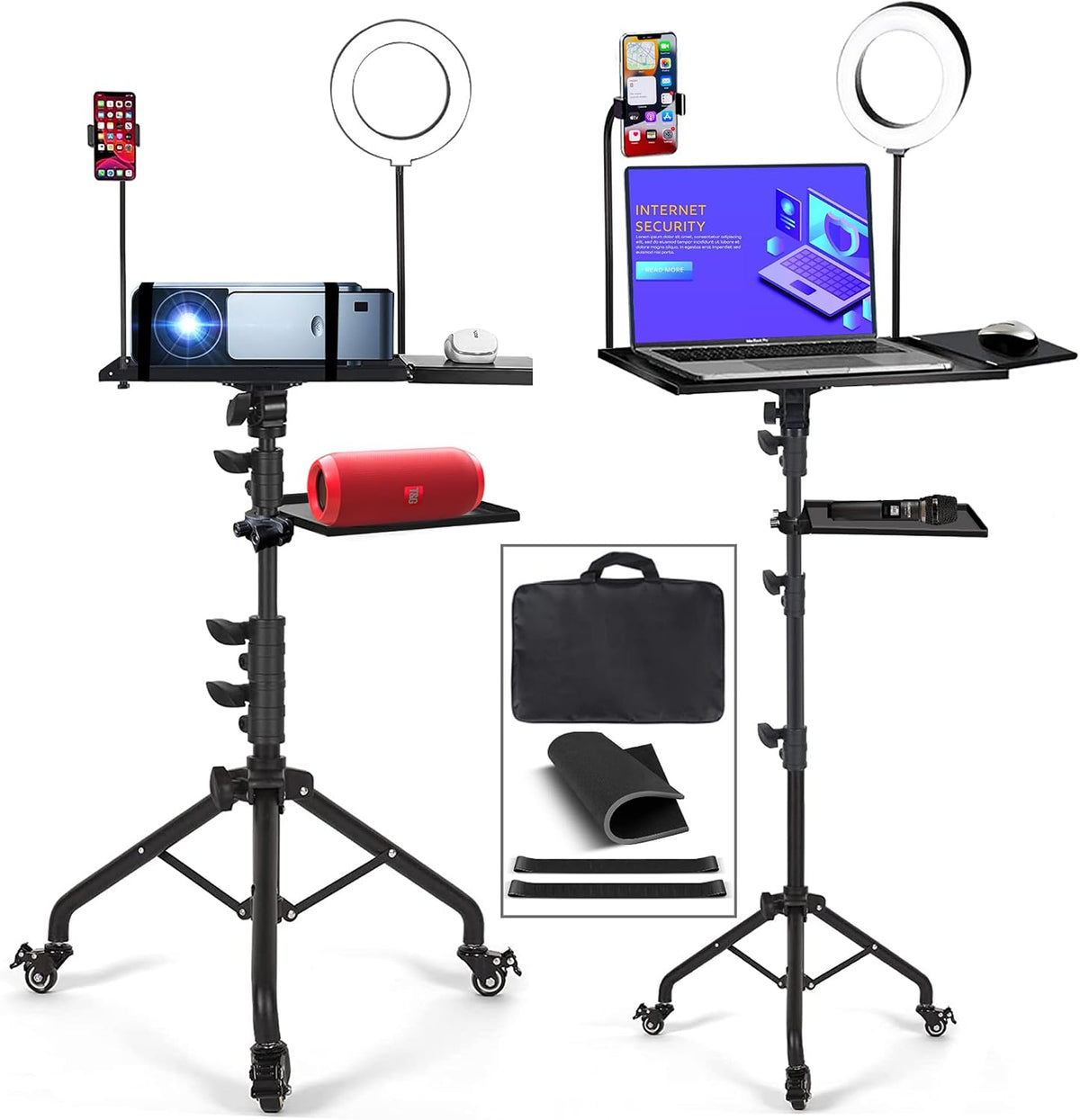 Projector Tripod Stand with Wheels Laptop Tripod Stand Projector Tripod Lapto...