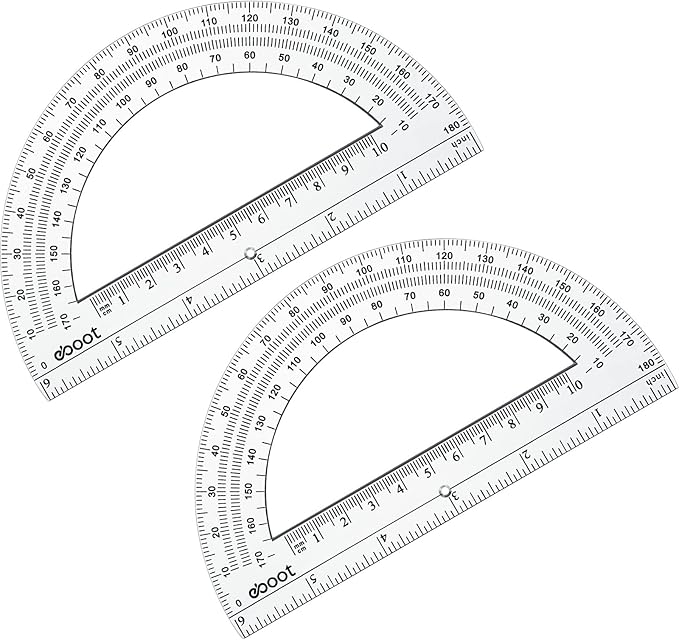 EBOOT 24 Pack Plastic Protractors Math Protractor 180 Degrees 6 Inch - Image 3