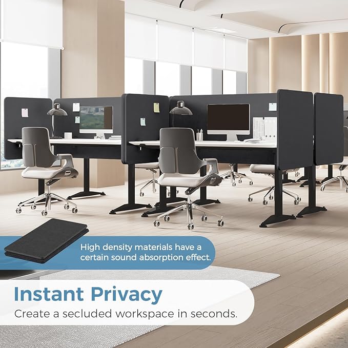 MORDEER 47.2 Inch Desk Divider Panels Set, Acoustic Divider Panel - Image 3