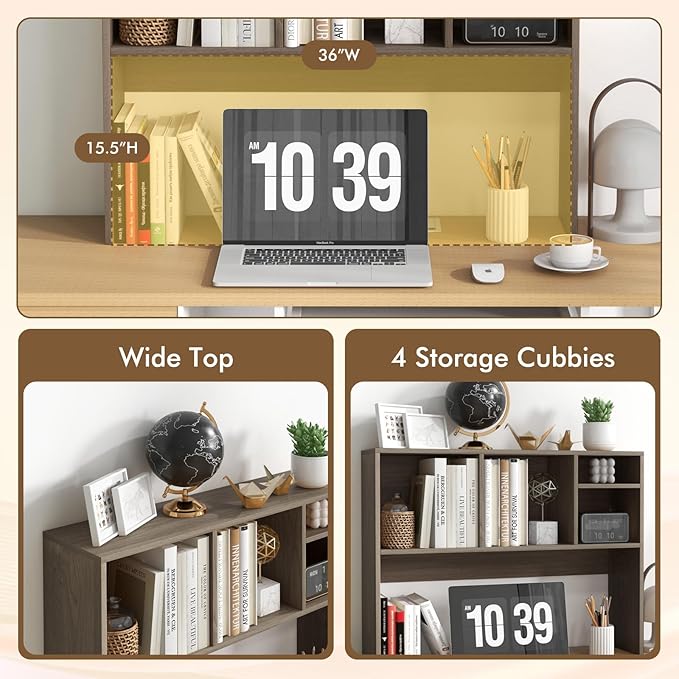 Tangkula Desktop Bookshelf, Countertop Storage Hutch - Image 6