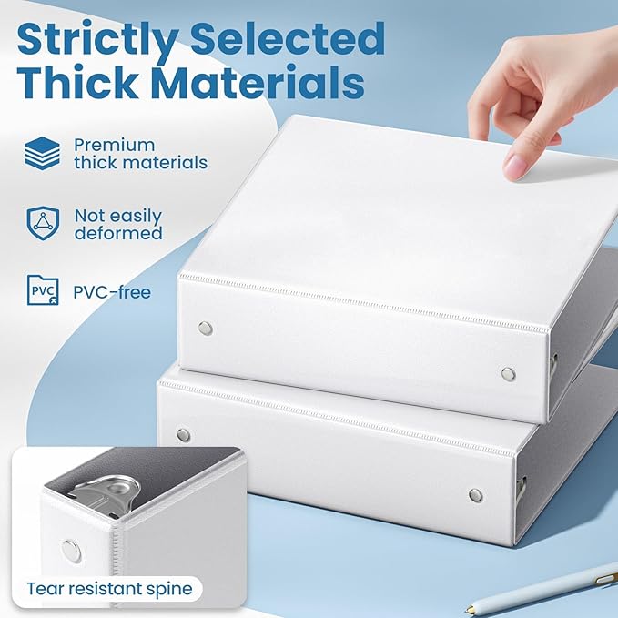 SUNEE 3 Ring Binders 2 Inch 8 Pack - Image 4